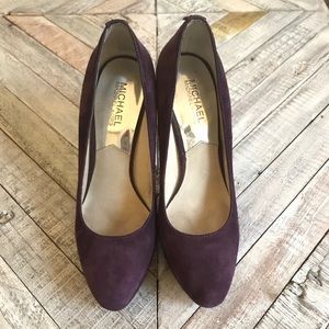Michael by Michael Kors York Suede Pump Purple 7.5